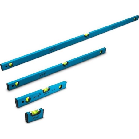 Bituxx Magnetische Wasserwaagen 10 / 40 / 100 / 150 cm, Set aus robustem Aluminium, 4 Stück