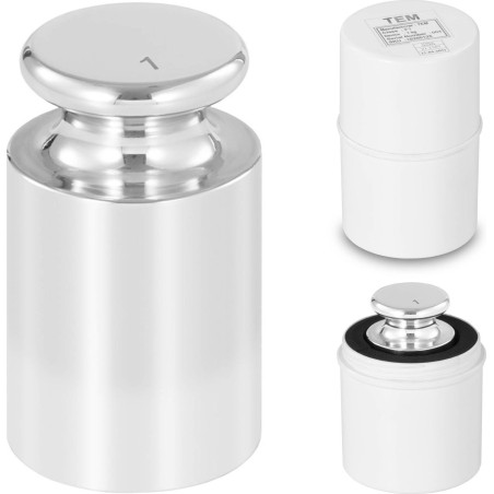 TEM Massestandardgewicht zur Kalibrierung von Waagen, rostfrei, OIML-Klasse F1, 1 kg Massestandardgewicht zur Kalibrierung von Waagen