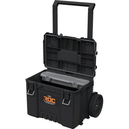 Kadax Werkzeugkasten, Aufbewahrungskiste, Rollkoffer, 57,5 l, Keter