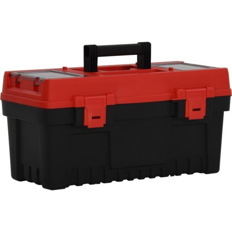 vidaXL vidaXL Set mit 2 Werkzeugkisten, schwarz-rot, Polypropylen
