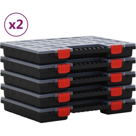 vidaXL Sortimentsboxen, 10 Stück, 40 x 30 x 5 cm, Polypropylen