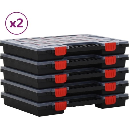 vidaXL Sortimentsboxen, 10 Stück, 40 x 30 x 5 cm, Polypropylen