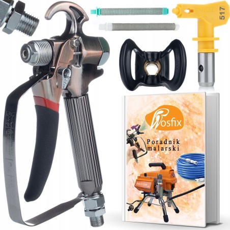 Rosfix Rosfix Spritzpistole für das Farbspritzgerät Rosfix TurboJet TJ1 + Farbspritzdüse Ultra Spray 517 + Stabfilter 30 Mesh, grün