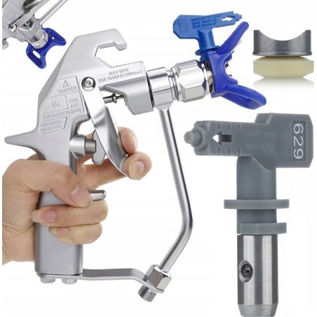 Rosfix Rosfix Farbspritzpistole Rosfix UltraSpray mit 2-Finger-Auslöser PM2PRUS04 mit Schutzkappe + Rosfix Hi-Flow 629-Spritzdüse