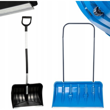 Kadax KADAX Schneeschaufel, Schneeschieber, Schneepflug auf Rädern + Ergo-Schaufel – Set