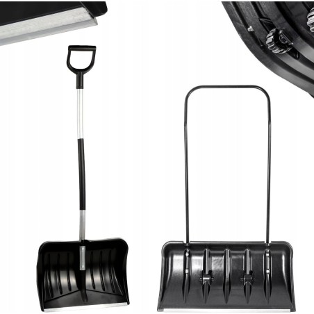 Kadax KADAX Schneeschaufel, Schneeschieber, Schneepflug auf Rädern + Ergo-Schaufel – Set