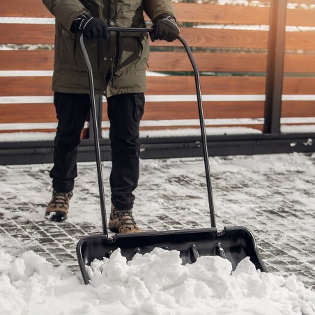 Kadax KADAX Schneeschaufel, Schneeschieber, Schneepflug auf Rädern + Ergo-Schaufel – Set