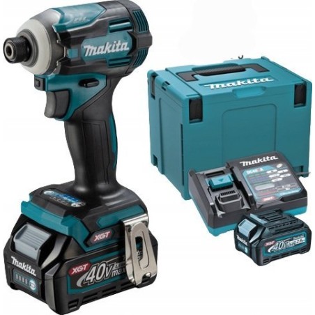 Makita-Schlagschrauber Makita Cordless Impact Wrench TD001GD201 XGT, 40 V (blau/schwarz, 2 Li-Ion-XGT-Akkus à 2,5 Ah, in MAKPAC-Größe