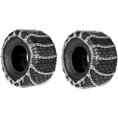 Schneeketten für 18-Zoll-Räder für Traktoren 18x7,5x8, Rasenmäher – Schneekette Cedrus Acc0087, 2er-Set –
