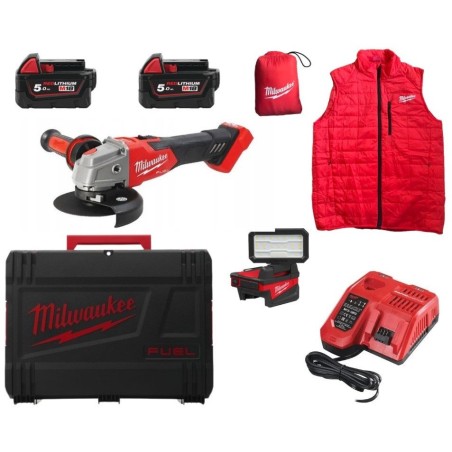 MILWAUKEE. M18FSAG125XBMC-502X Schleifmaschine + M18ALIS-0 Lampe und ohne Hülse