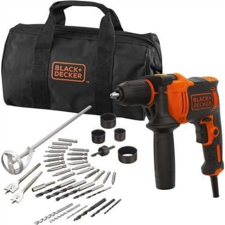 Hammer Juodas & Decker 710-W-Bohrhammer + 40 Zubehörteile + Softbag