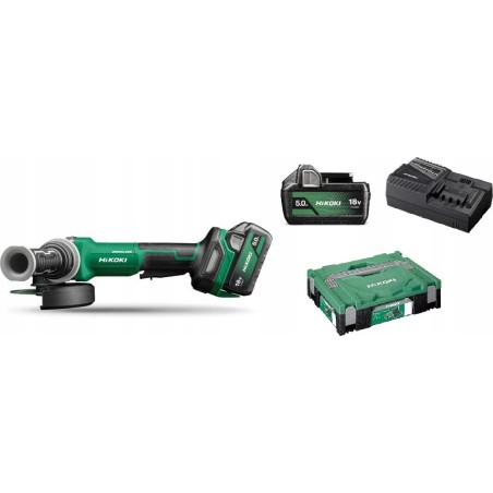 Hikoki-Winkelschleifer HIKOKI.ANGLE GRINDER. 18 V G1813DFWQZ 125 mm 2x5,0 Ah BL HITSYSTEM DEAD SWITCH