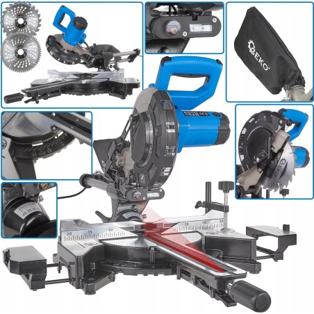 Geko-Gehrungssäge Gehrungssäge mit Vorschub 1700 W, 210 mm (1)