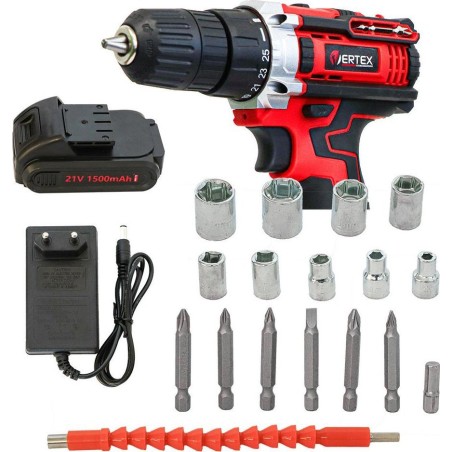 Bohrmaschine Vertex VERTEX 21-V-Akku-Schrauber / 2x1,5 Ah im Koffer