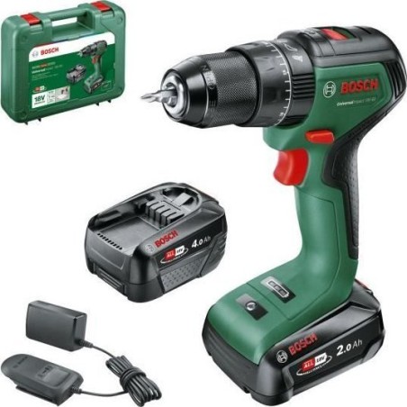 Bosch Akku-Schlagbohrmaschine BOSCH Green Universal Impact 18V-60, 18 V, 2 x 2-Ah-Akkus