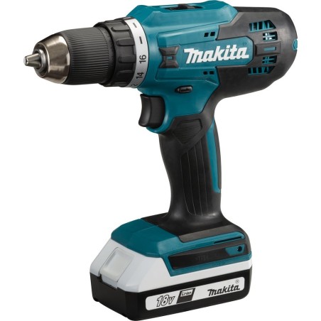 Makita DF488D002, Pistolengriffbohrmaschine, schlüssellos, 1,3 cm, 1400 U/min, 3,6 cm, 1,3 cm