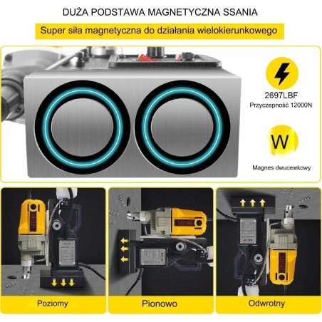Tragbarer Magnetbohrer, Kernbohrmaschine, 1100 W, 7 Bohrer
