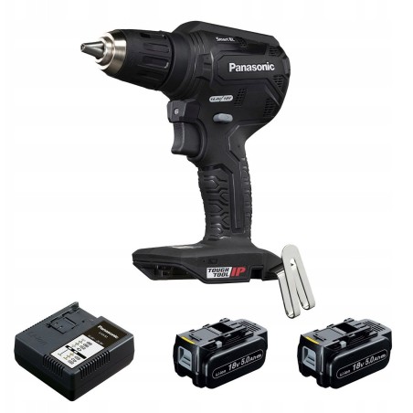 Kompakter und leichter 18-V-Bohrschrauber Panasonic EY1DD1J18D, im Set mit Ladegerät + 2 x 18-V-Akku / 5,0 Ah