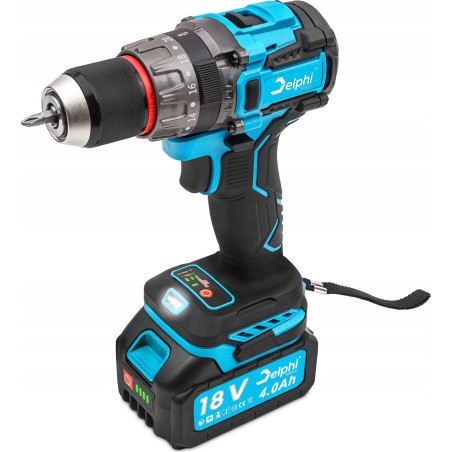 PROFESSIONELLE AKKU-BOHR-SCHRAUBMASCHINE, 4 Ah, 18 V, SCHLAGBOHRER, LEISTUNGSSTARK