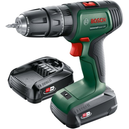 Bosch UniversalImpact 18-V-Bohrschrauber mit 2 Akkus à 1,5 / 2 Ah (06039D4108)