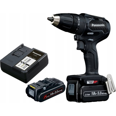 Panasonic Bohrschrauber-Set: Schlagbohrschrauber 2 x 18 V/3,0 Ah + Ladegerät, mit Koffer (kompatibel mit 14,4 V)