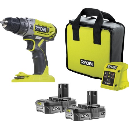 Ryobi R18PD2-220S 18-V-Bohrschrauber mit 2 Akkus à 2 Ah