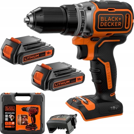 Black&Decker Bohrschrauber BL186K1B2, 18 V, 2 x 2-Ah-Akku