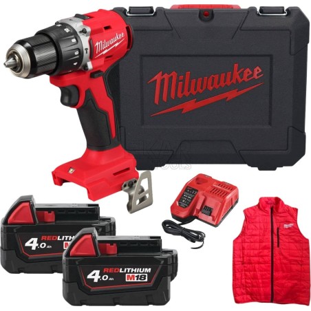 MILWAUKEE.UD.M18BLPDRCMC-402C SCHRAUBER + LAMPEN UND OHNE SCHUTZHÜLSE