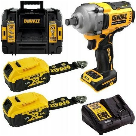 Dewalt-Schlagschrauber. IMPACT WRENCH 1/2" 18 V DCF891P2T 812 Nm 2x5,0 Ah 4-SPEED TSTAK RING LANYARD READY