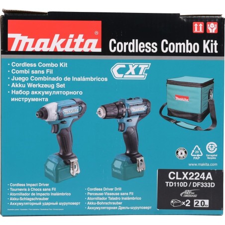 Makita COMBO-SET 12 V CLX224A 2 × 2,0 Ah MAKITA
