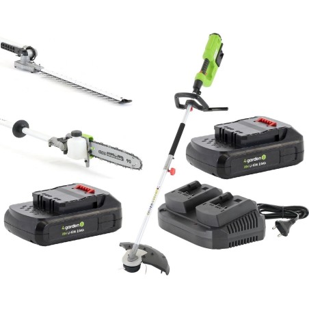 4Garden Multifunktionsgerät AK22MULTI 4GARDEN Akku-Geräte: Motorsense + Rasentrimmer + Heckenschere + Astschere