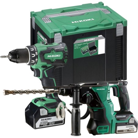 Hikoki 6-teiliges Elektrowerkzeug-Set (KC18DRBLWDZ)