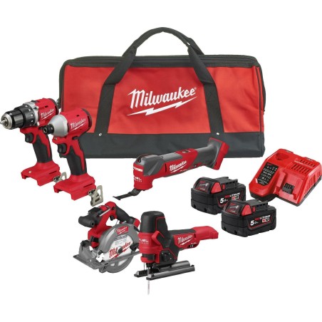 Milwaukee 9-teiliges Elektrowerkzeug-Set (M18 BLCPP5A-502B)