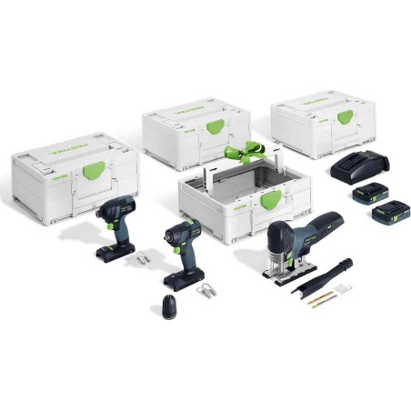 Festool Elektrowerkzeug-Set Akku-Kombi-Set – Montage TID 18/TXS 18/PSC 420/TB M 137 (578026)