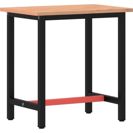 vidaXL vidaXL Arbeitstisch, 80 x 55 x 81,5 cm, massives Buchenholz und Metall