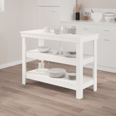 vidaXL vidaXL Arbeitstisch, weiß, 110,5 x 50 x 80 cm, massives Kiefernholz