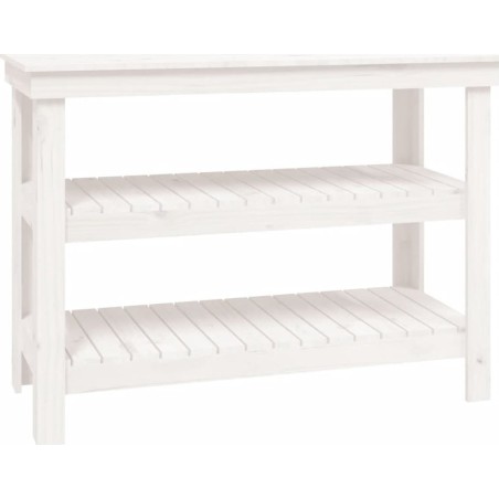 vidaXL vidaXL Arbeitstisch, weiß, 110,5 x 50 x 80 cm, massives Kiefernholz