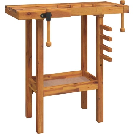 vidaXL vidaXL Arbeitstisch mit Schraubstöcken, 92 x 48 x 83 cm, Akazienholz