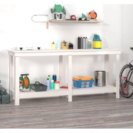 vidaXL vidaXL Arbeitstisch, weiß, 180 x 50 x 80 cm, massives Kiefernholz