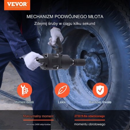 Tragbarer Druckluft-Schlagschrauber mit 2 Halterungen