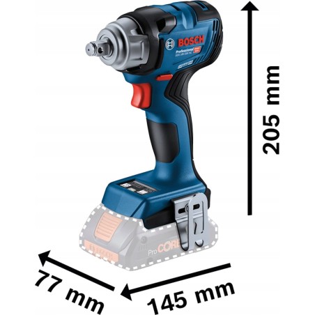 Bosch GDS 18V-330 HC PROFESSIONAL, Schlagschrauber, Schwarz, Blau, Rot, 1/2", 2800 U/min, 560 N·m, 1200 U/min – SOLO