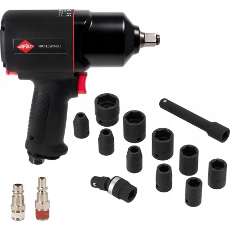 Airpress Schlagschrauber 1/2" mit Steckschlüsseleinsätzen im Koffer